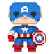 Figurine Funko POP! 8-Bit Captain America Marvel en vinyle, vue de face.