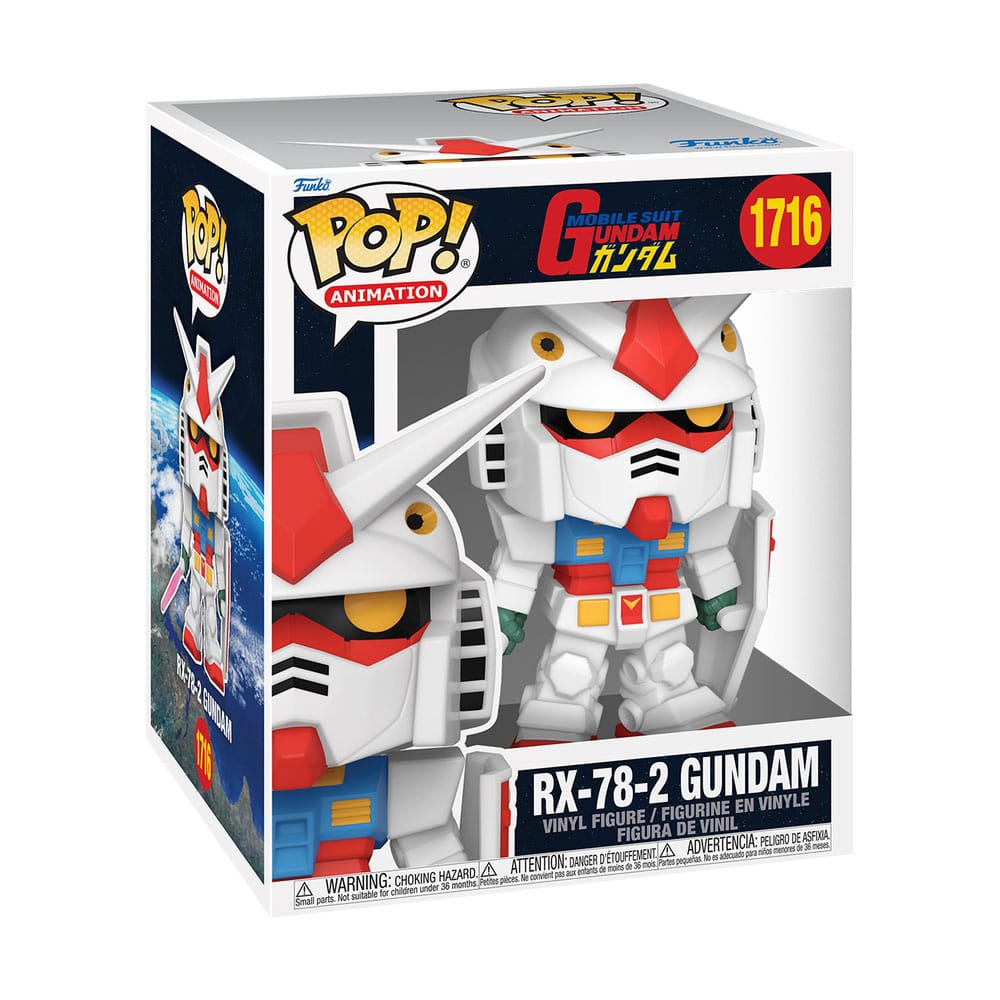 Boîte-fenêtre de la figurine Funko POP! Gundam RX-78-2, montrant le produit et le logo Funko