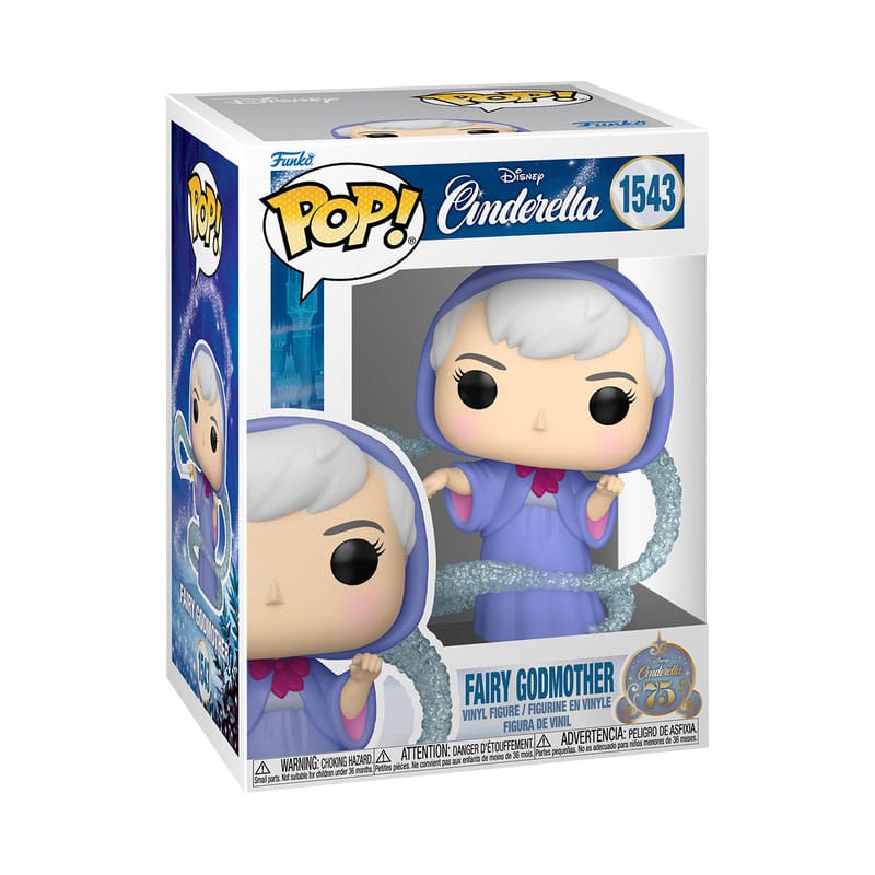 Boîte-fenêtre de la figurine Funko POP! Disney Cendrillon Fée Marraine 75 ans.