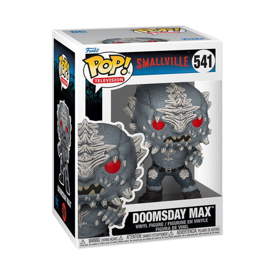 Boîte-fenêtre de la figurine Funko POP! Doomsday Smallville, prête à être exposée.