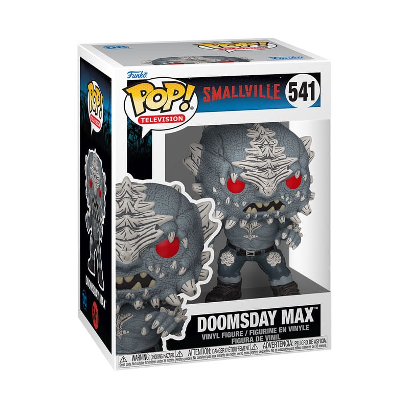 Boîte-fenêtre de la figurine Funko POP! Doomsday Smallville, prête à être exposée.