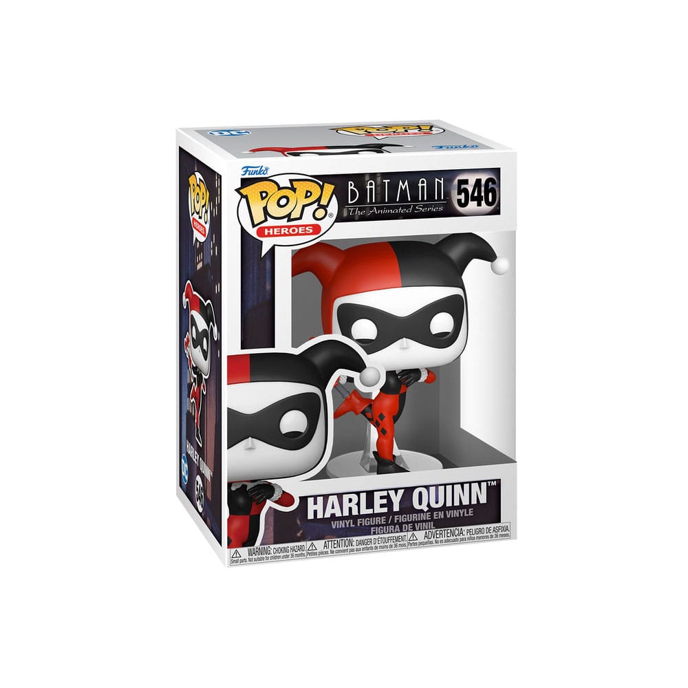 Boîte-fenêtre de la figurine Funko POP! Harley Quinn B:TAS avec logo