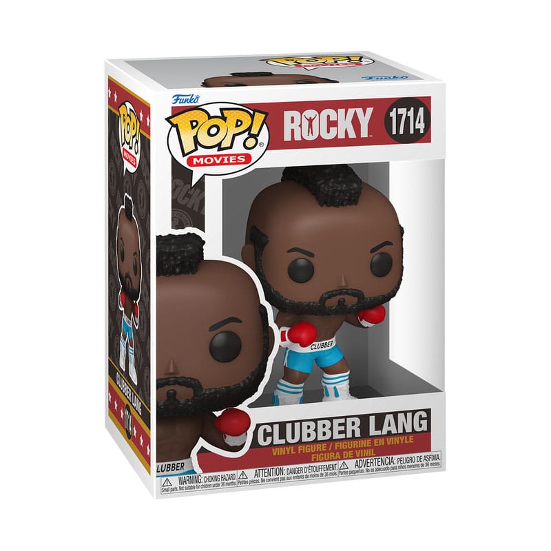 Détail de la figurine Funko Pop Clubber Lang en vinyle, posée hors de sa boîte