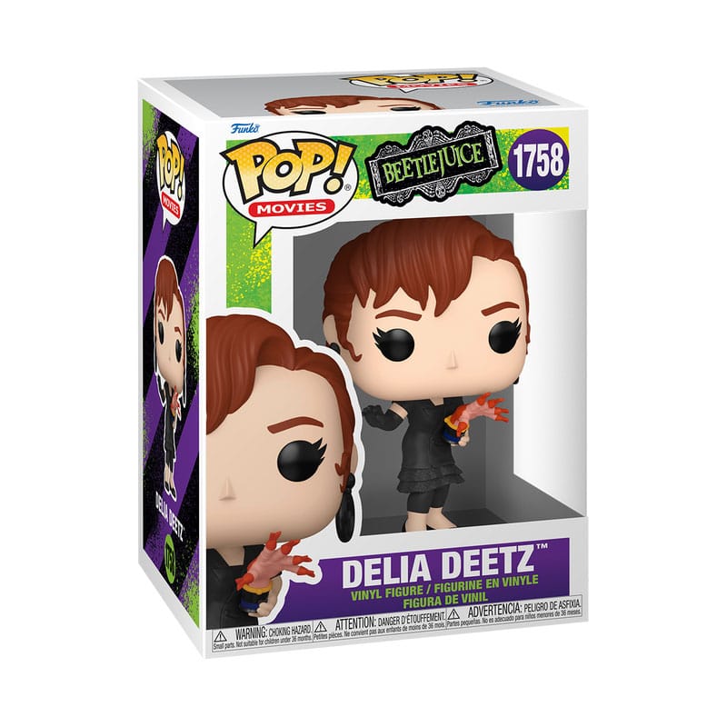 Figurine Funko POP! Delia Deetz hors de sa boîte, montrant les détails du personnage et sa pose.