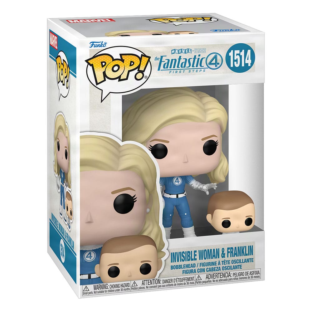 Boîte-fenêtre de la figurine Funko POP! Les Quatre Fantastiques Invisible Woman & Franklin