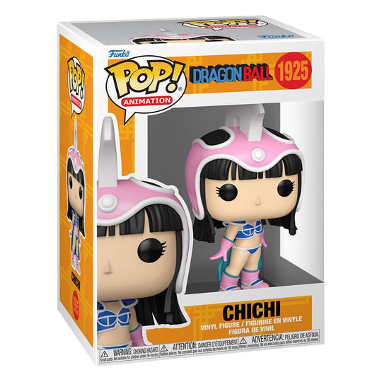 Détail de la figurine Funko POP! Chichi Dragon Ball Z hors de sa boîte, montrant les finitions