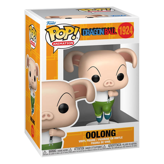 Gros plan sur la figurine Funko POP Oolong de Dragon Ball Z, montrant les détails du personnage.