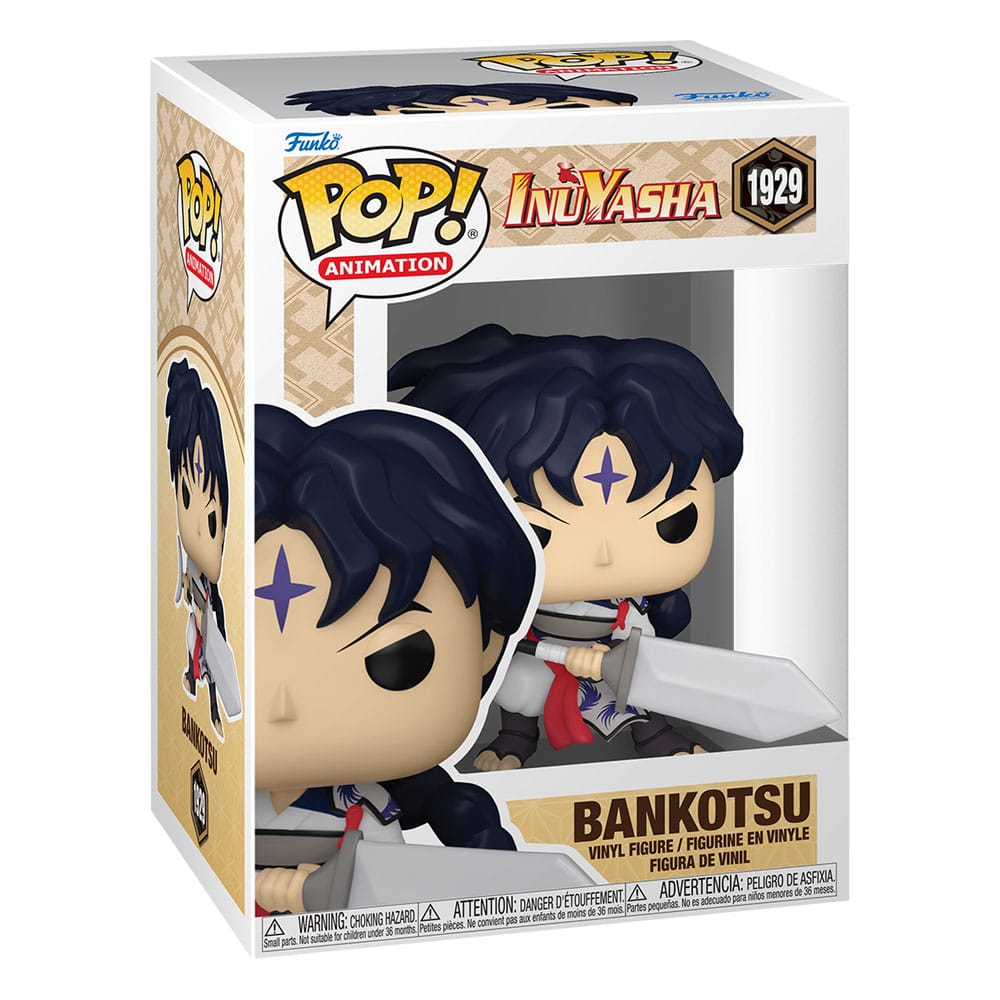 Vue de la figurine Funko POP! Bankotsu Inuyasha dans sa boîte-fenêtre