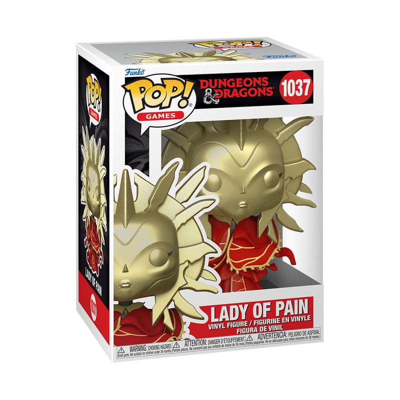 Boîte-fenêtre de la figurine Funko POP! Lady of Pain D&D, montrant le produit emballé