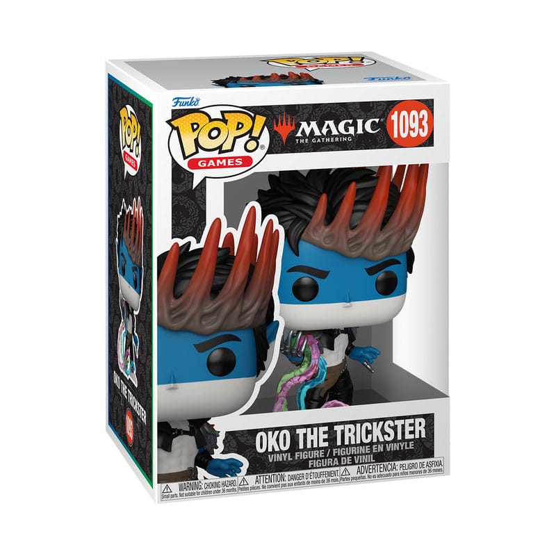 Vue de la boîte-fenêtre de la figurine Funko POP! Oko the Trickster MTG