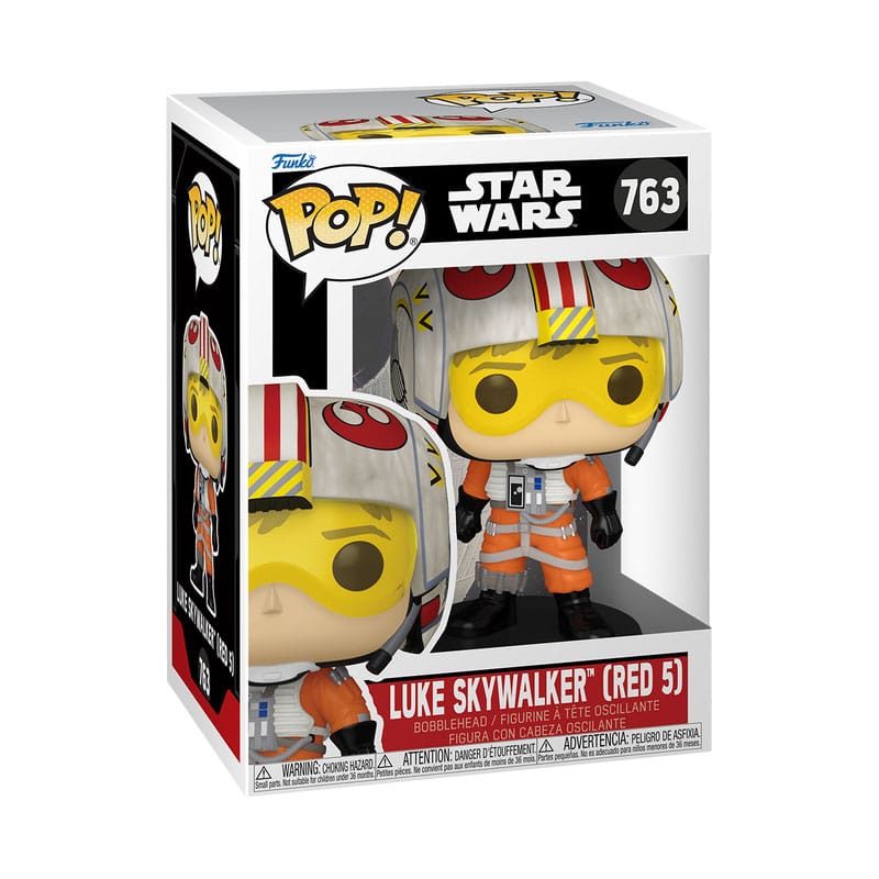 Boîte-fenêtre de la figurine Funko POP! Luke Red 6 Star Wars, avec la figurine visible
