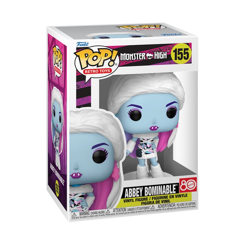 Détail de la figurine Funko POP! Abbey Bominable de Monster High, montrant ses cheveux et son visage.