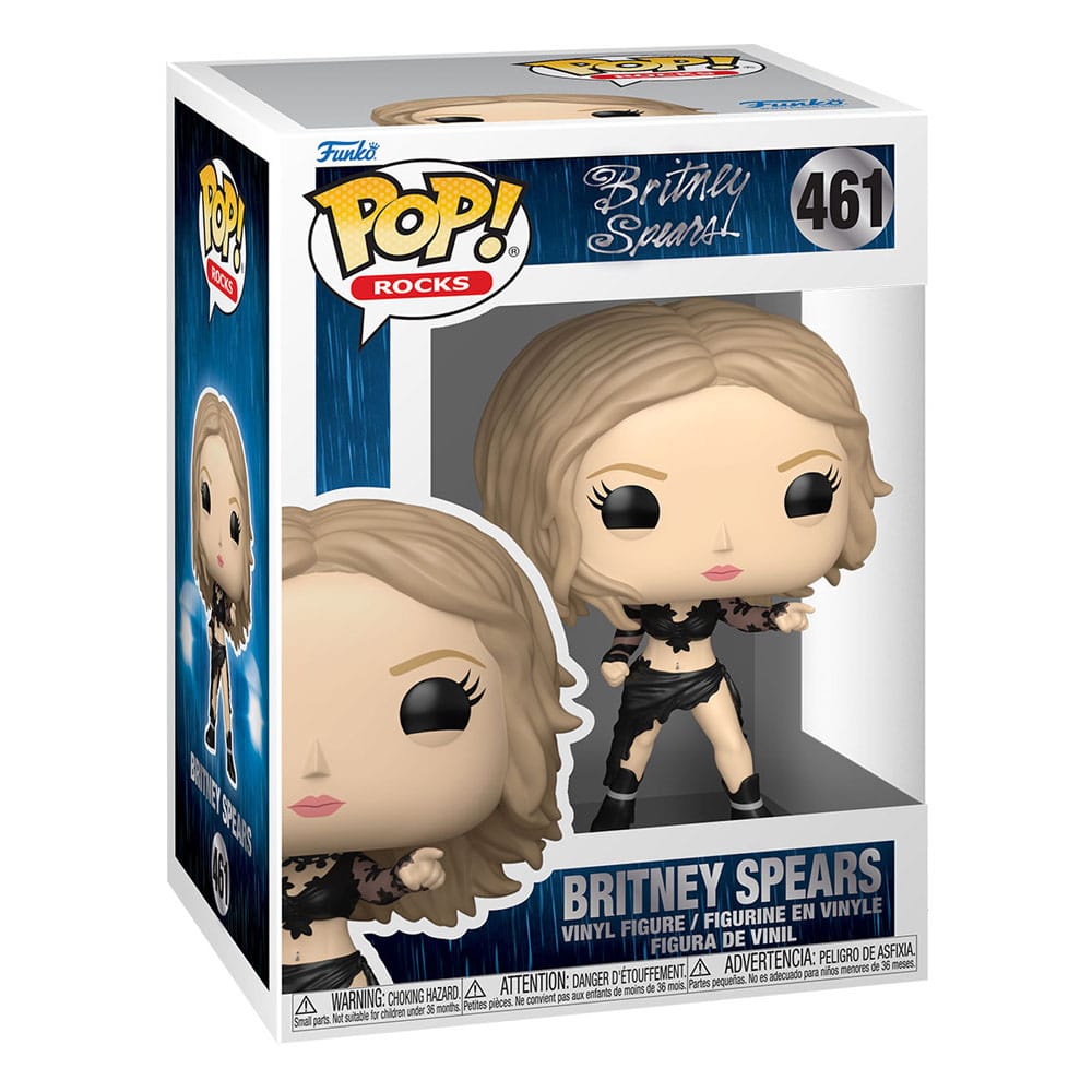 Boîte-fenêtre de la figurine Funko POP! Britney Spears Stronger, montrant l'emballage et le design