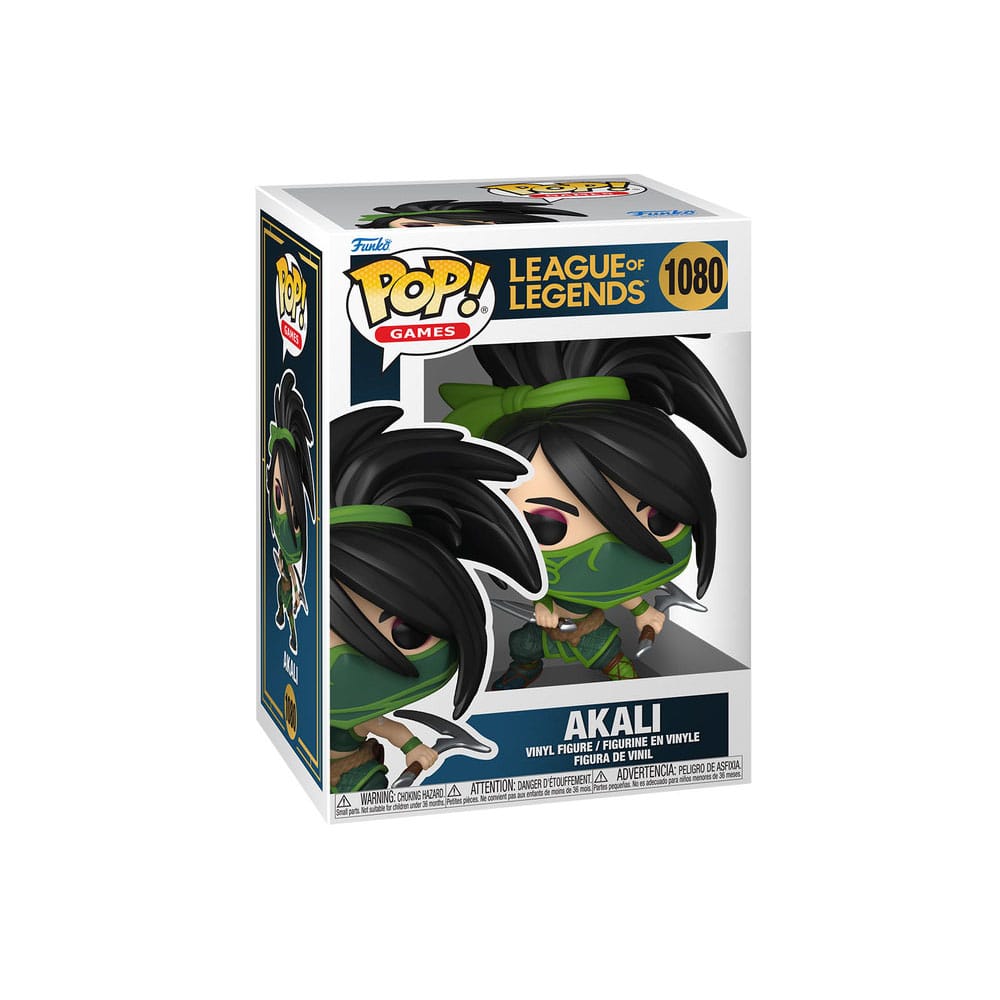 Boîte-fenêtre de la figurine Funko POP Akali LoL, vue de face