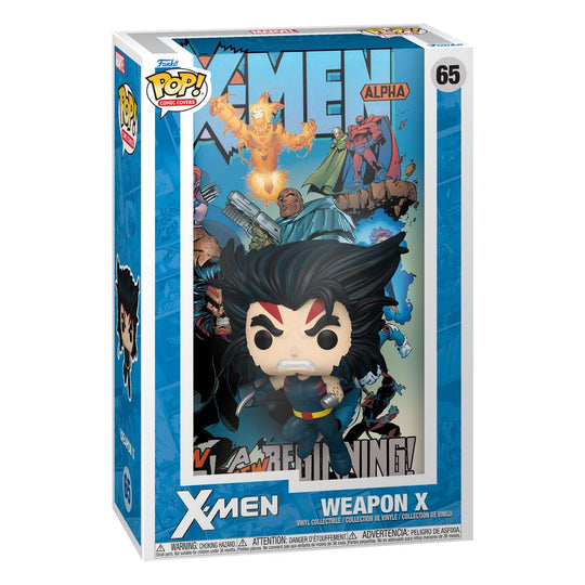 Détail de la figurine Funko POP! X-Men AoA dans sa boîte-fenêtre