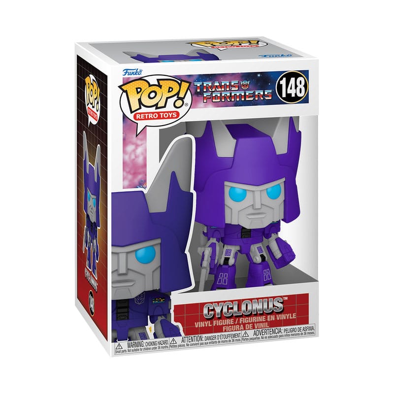 Boîte-fenêtre de la figurine Funko POP Cyclonus Transformers Rétro