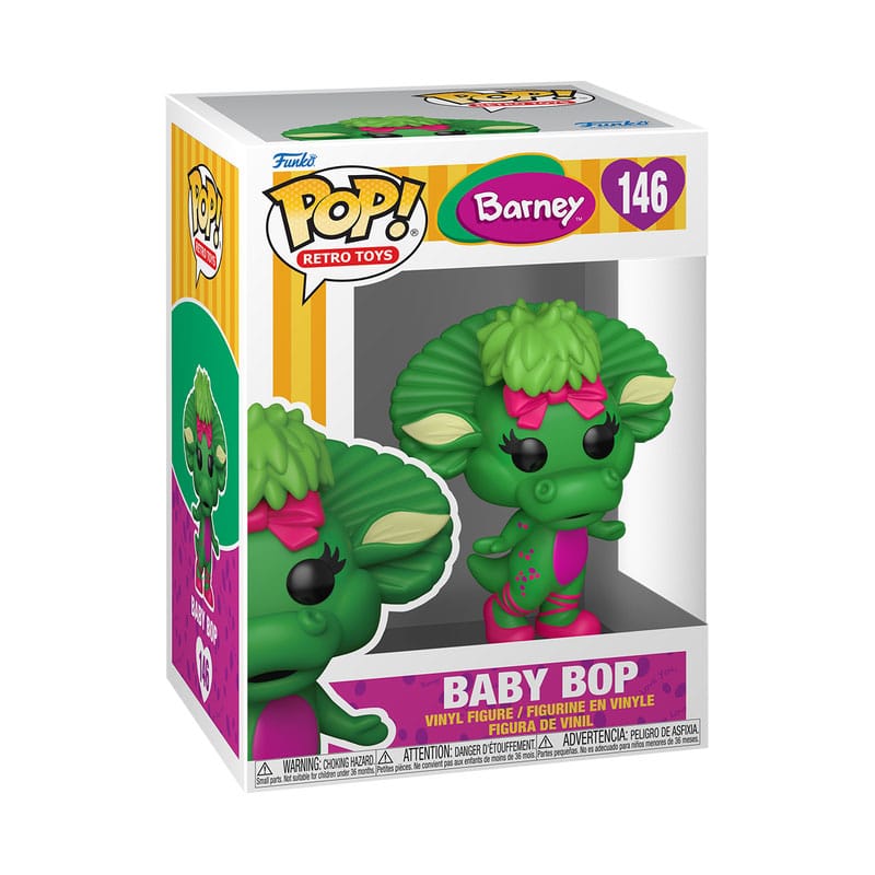Boîte-fenêtre de la figurine Funko POP! Baby Bop avec logo Barney