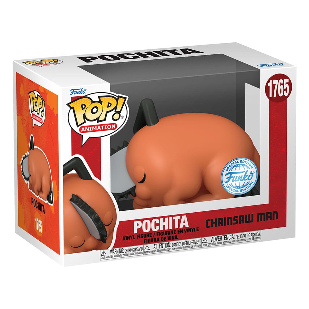 Boîte-fenêtre de la figurine Funko POP! Pochita endormi de Chainsaw Man