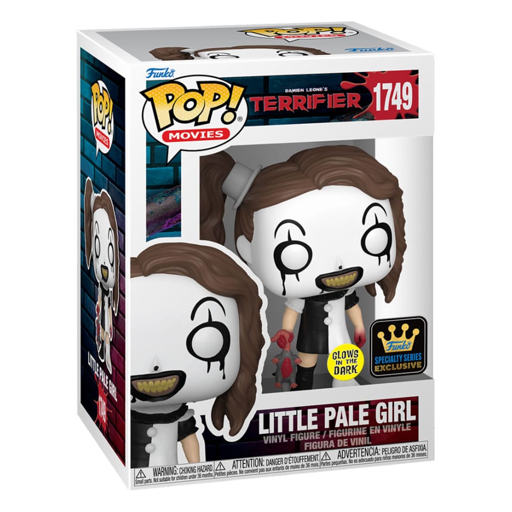 Boîte-fenêtre de la figurine Funko POP! Terrifier Little Pale Girl avec logo