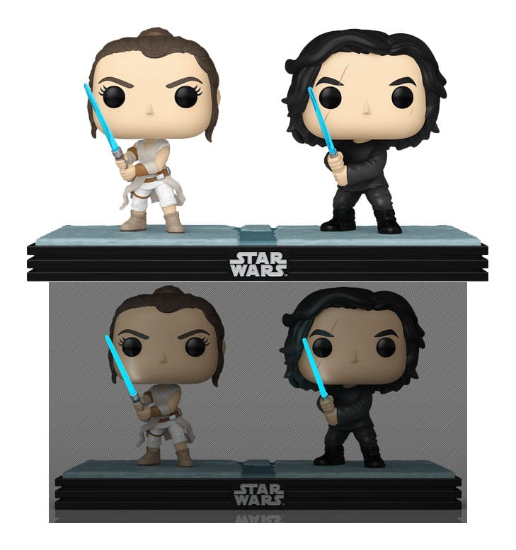 Funko POP! Star Wars Pack 2 Kylo Ren & Rey Movie Moments - Vue d'ensemble du pack