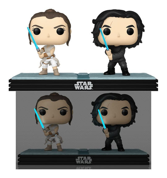 Funko POP! Star Wars Pack 2 Kylo Ren & Rey Movie Moments - Vue d'ensemble du pack