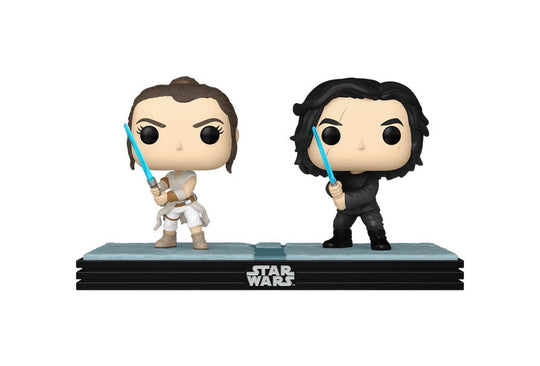 Boîte-fenêtre du pack Funko POP! Star Wars Kylo Ren & Rey Movie Moments