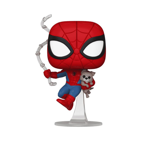 Figurine Funko POP Spider-Man avec Buddy Sandwich Dog en vinyle de 9 cm dans sa boîte-fenêtre