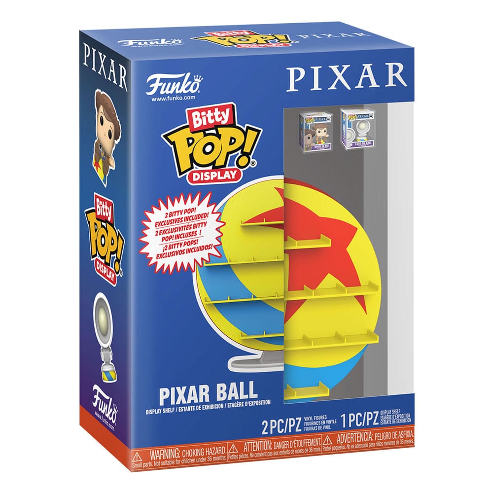 Présentoir Funko Bitty POP! Pixar avec Luxo et Woody sur la balle, vue d'ensemble du pack