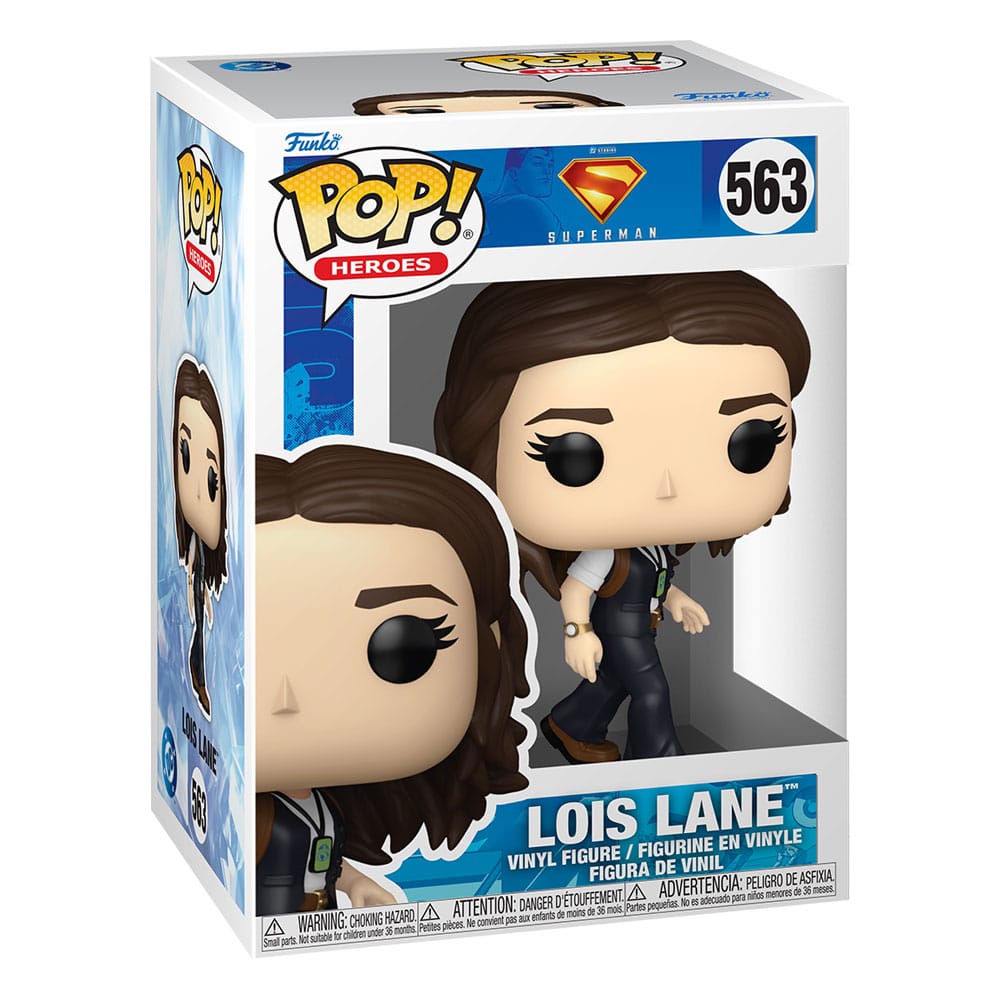 Vue détaillée de la figurine Funko POP! Lois Lane dans sa boîte-fenêtre