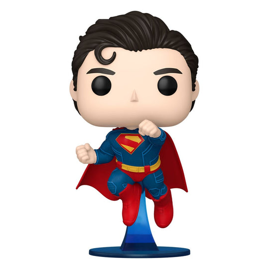 Figurine Funko POP! Jumbo Superman (2025) 25 cm en vinyle, vue de face dans sa boîte-fenêtre.
