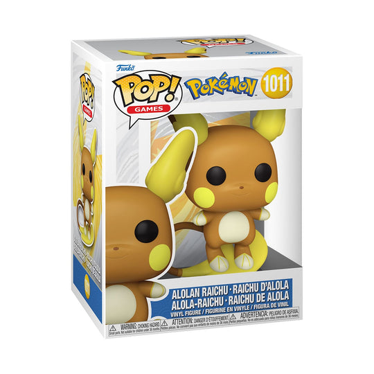 Boîte-fenêtre de la figurine Funko POP Games Raichu d'Alola, prête à être exposée