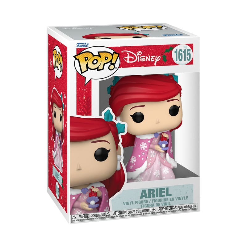 Boîte-fenêtre de la figurine Funko POP! Holiday Ariel avec logo Funko et Disney