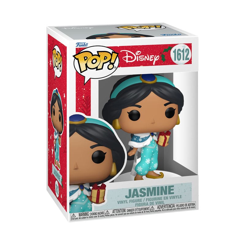 Boîte-fenêtre de la figurine Funko POP! Jasmine Holiday, montrant le personnage et le logo