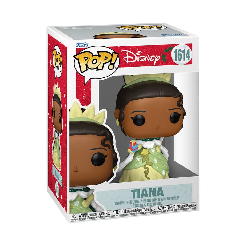 Boîte-fenêtre de la figurine Funko POP! Holiday Tiana, vue de face