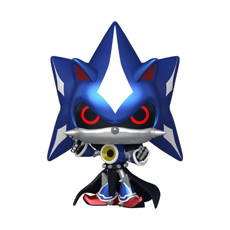 Figurine Funko POP! Neo Metal Sonic de face, détails de l'armure et du visage.