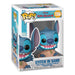 Boîte-fenêtre de la figurine Funko POP! Stitch in Sand, avec le logo Funko et les détails du personnage de Stitch.