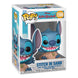 Boîte-fenêtre de la figurine Funko POP! Stitch in Sand, avec le logo Funko et les détails du personnage de Stitch.