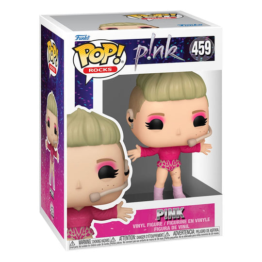 Boîte-fenêtre de la figurine Funko POP! Rocks Pink Trustfall Tour