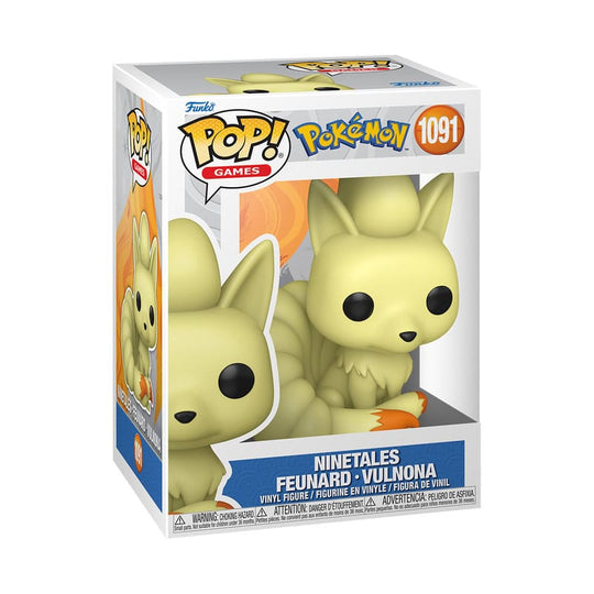Boîte-fenêtre de la figurine Funko POP! Pokémon Ninetales #581, montrant les détails