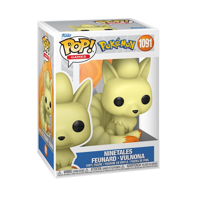 Boîte-fenêtre de la figurine Funko POP! Pokémon Ninetales #581, montrant les détails