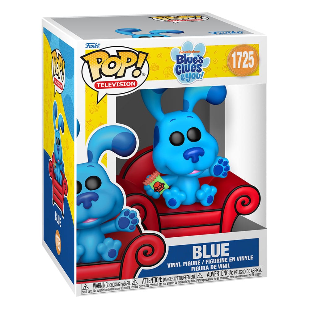 Boîte-fenêtre de la figurine Funko POP! Blues Clues Blue avec canapé