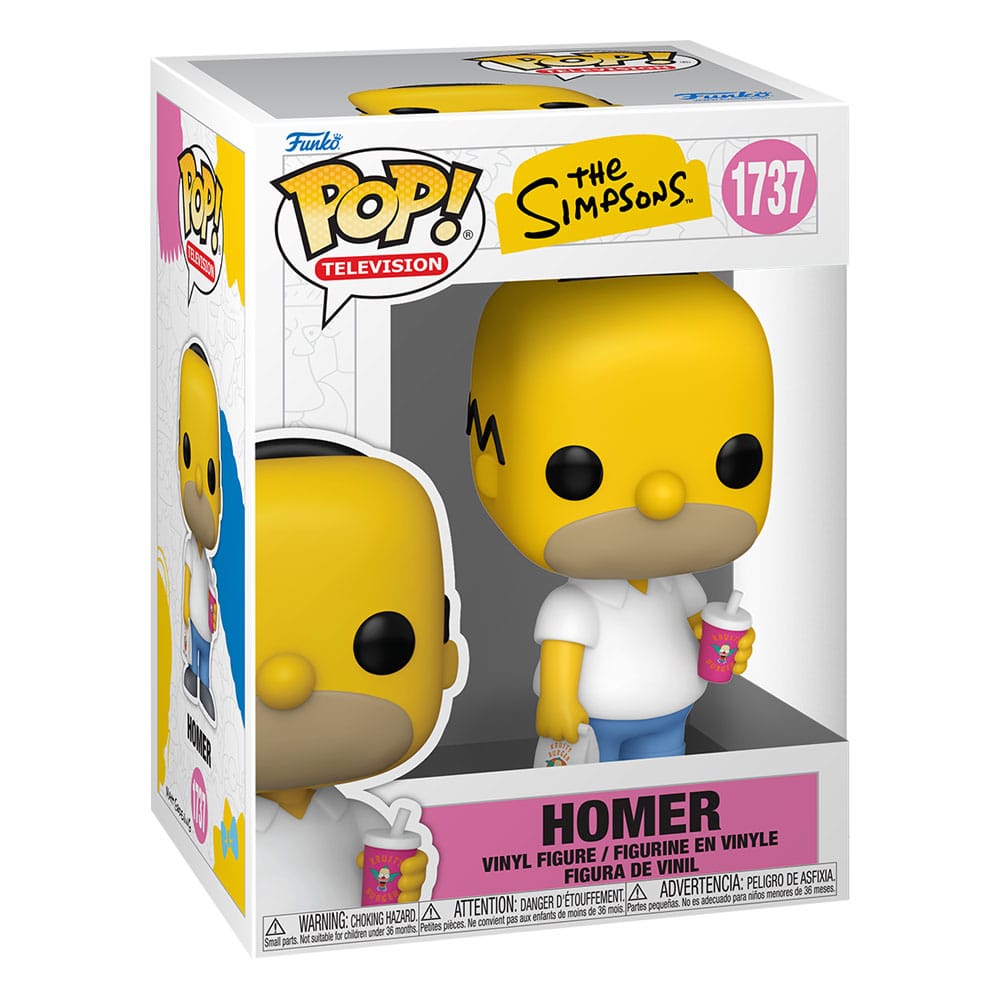 Boîte-fenêtre de la figurine Funko POP! Homer Simpson, avec logo Les Simpsons