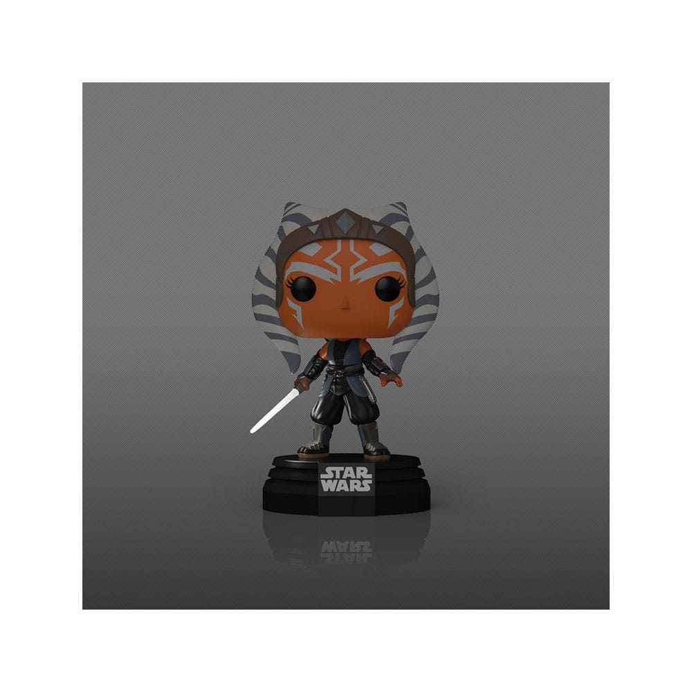 Détail de la figurine Funko POP! Ahsoka Tano SFX, montrant les effets spéciaux et la pose