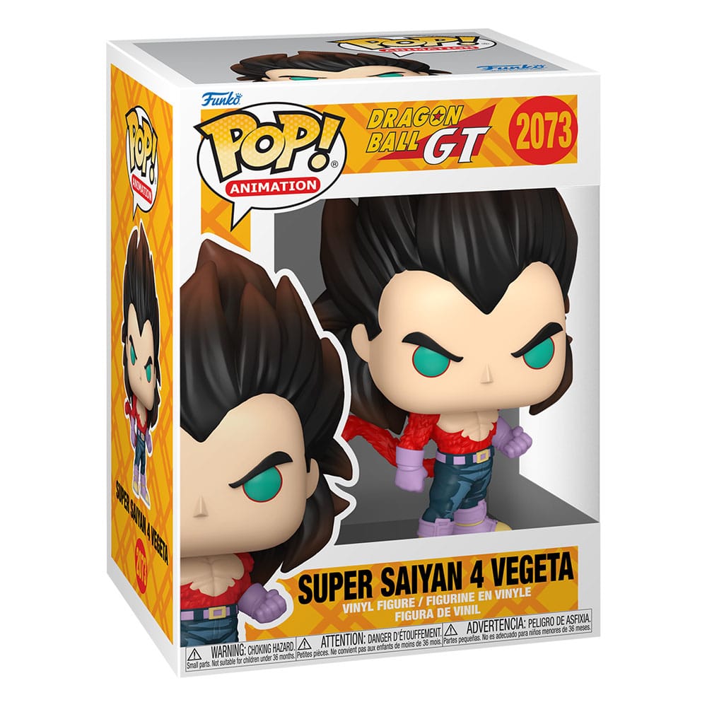 Boîte-fenêtre de la figurine Funko POP! Vegeta GT avec logo Funko et Dragon Ball GT