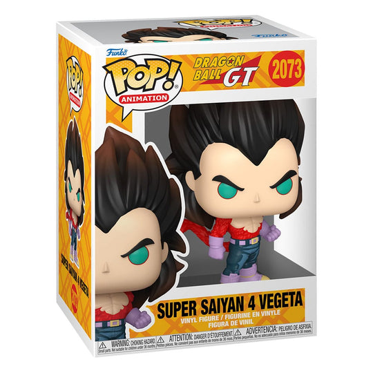 Boîte-fenêtre de la figurine Funko POP! Vegeta GT avec logo Funko et Dragon Ball GT