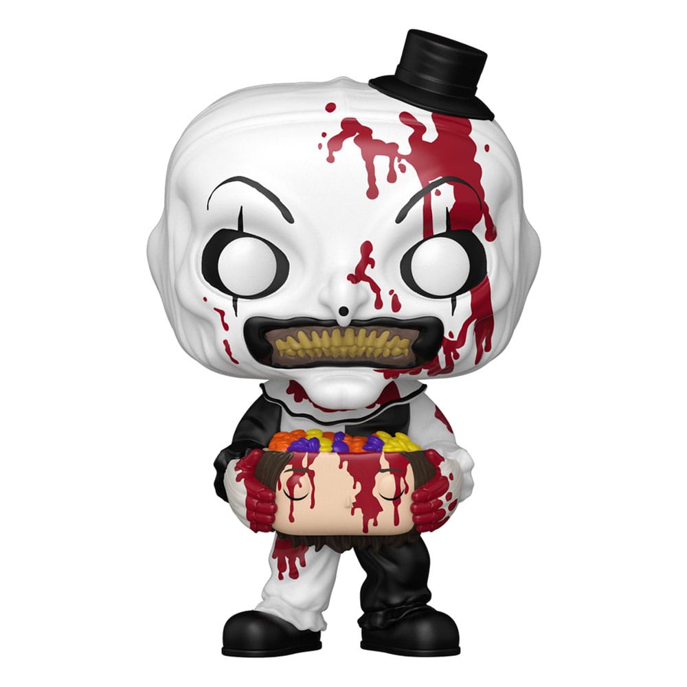 Figurine Funko POP! Terrifier 2 Art the Clown avec tête bonbons, vue de face