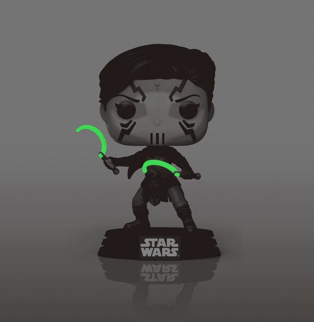 Gros plan de la figurine Funko POP! Morgan Elsbeth (Glow) Star Wars