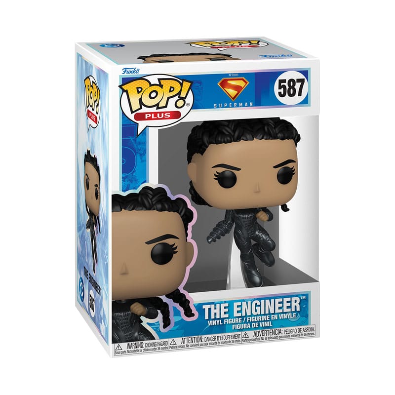 Boîte-fenêtre de la figurine Funko POP! The Engineer Superman (2025) montrant le personnage et le logo.