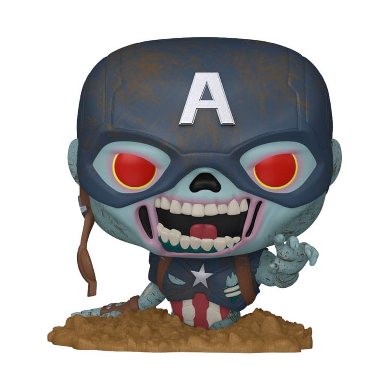 Figurine Funko POP! Marvel Zombies Captain America en boîte-fenêtre