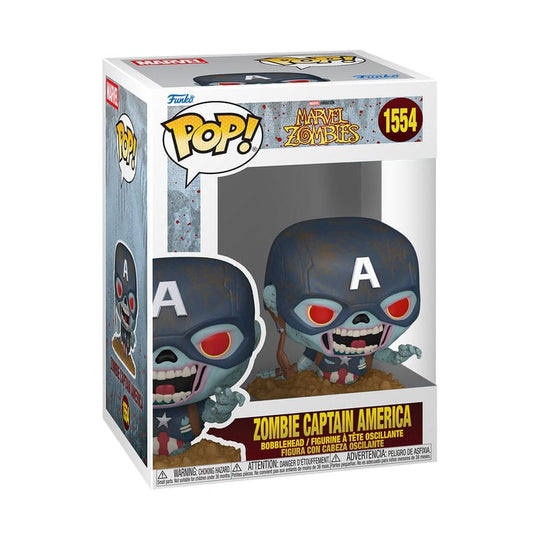 Détail de la figurine Funko POP! Captain America zombie 9 cm